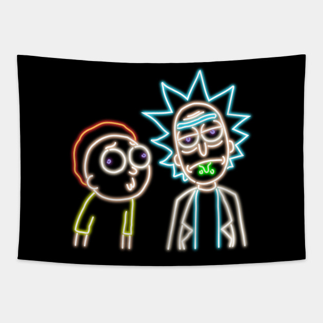 Neon Rick and Morty - Rick And Morty - Tapestry | TeePublic
