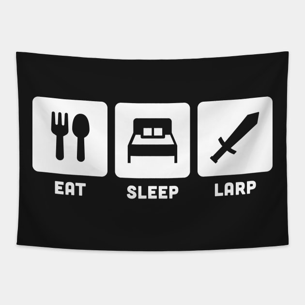 Eat, Sleep, LARP | Funny LARPer Design Tapestry by MeatMan