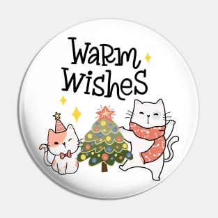 Warm Wishes Cat Pin
