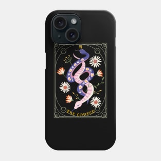 The Lovers Tarot Card Botanical Snakes Phone Case