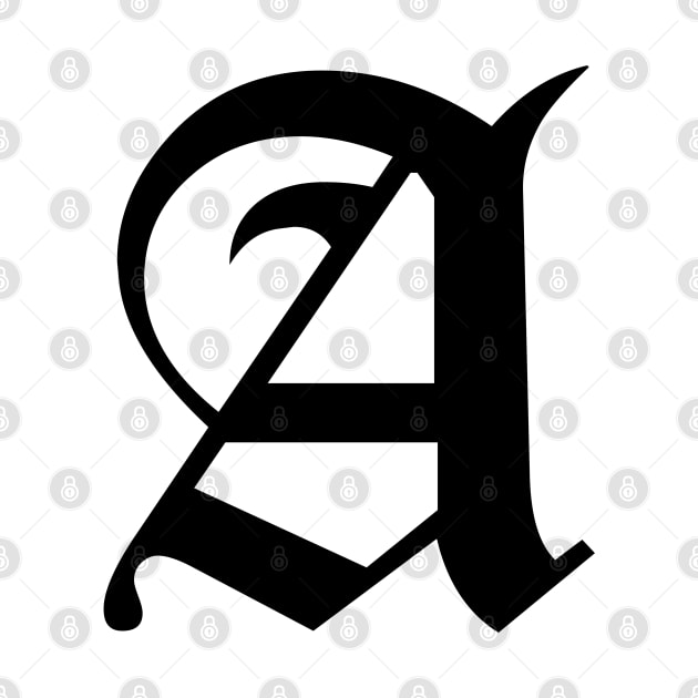 A – Old English Initial Black Letter A by Sivanov