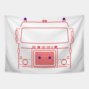 Dennis D Series 1970s British classic fire engine outline red Tapestry