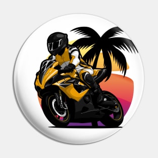 Yellow GSXR Superbike Pin