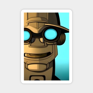 Brown robot man Magnet