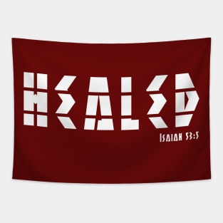 Healed By His Stripes Isaiah 53:5 Bible Verse Christian Shirt Tapestry