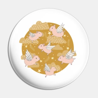 When Pigs Fly in Gold Pin