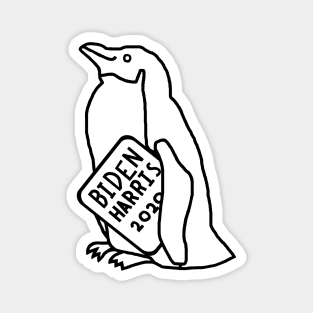 Penguin with Biden Harris Sign Outline Magnet