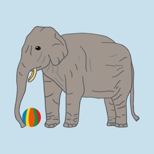 Playful Elephant with ball art T-Shirt