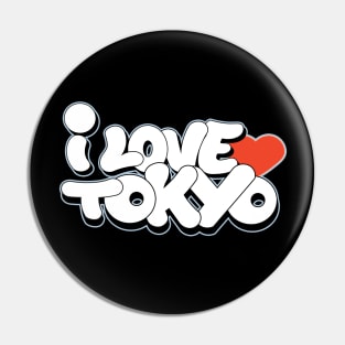 I Love Tokyo Graffiti Style Pin
