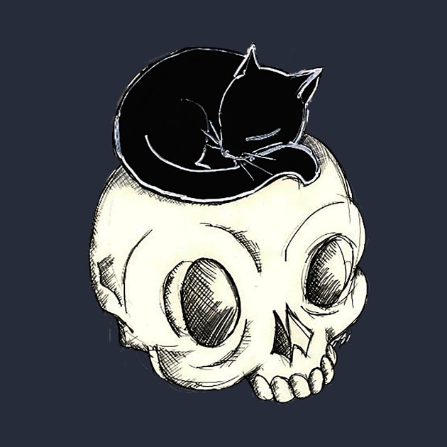 Skull and Kitty by Elora0321