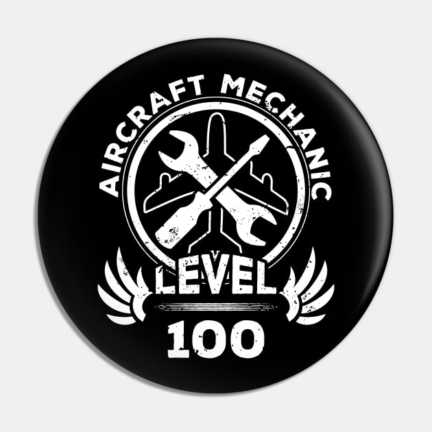 Level 100 Aircraft Mechanic Avionics Fan Gift Pin by atomguy