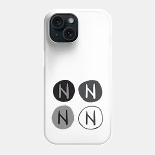 Hagalaz in Black and White (Runes and Colors) Phone Case