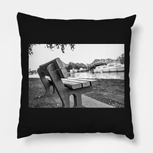 Bench overlooking the River Bure in the Norfolk village of Wroxham Pillow