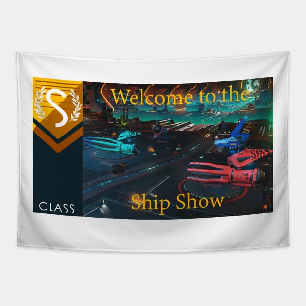 No mans sky themed Welcome to the ship show Tapestry by atadrawing