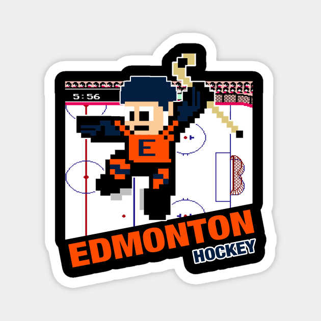 Edmonton Hockey 8 bit cartridge design Magnet by MulletHappens