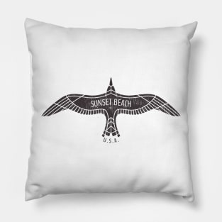 Sunset Beach, NC Summertime Vacationing Bird Flight Pillow