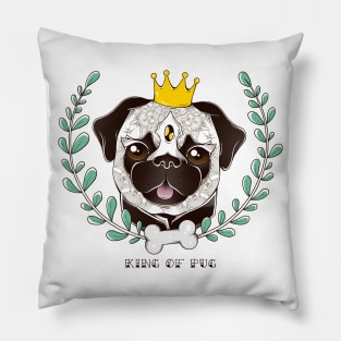 King Of Pug Pillow