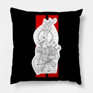 the wounded deer hunter, fantasy tarot card. Pillow