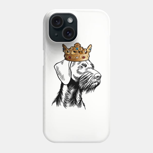 German Wirehaired Pointer Dog King Queen Wearing Crown Phone Case by millersye