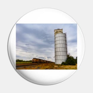 Train and Silo on the Great Plains Pin