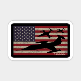 F-104 Starfighter Jet Plane American Flag Magnet