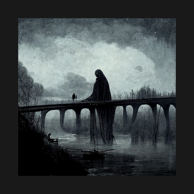 Skeleton on The Bridge by DarkAgeArt