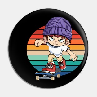 Skateboarding Skateboarder Cruising Skater Skate Gift Pin