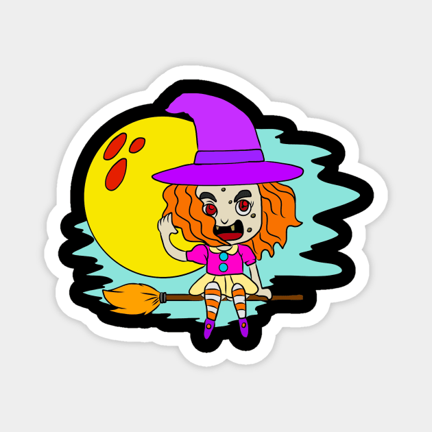 Halloween pictures on t-shirt for children witch Magnet by KK-Royal