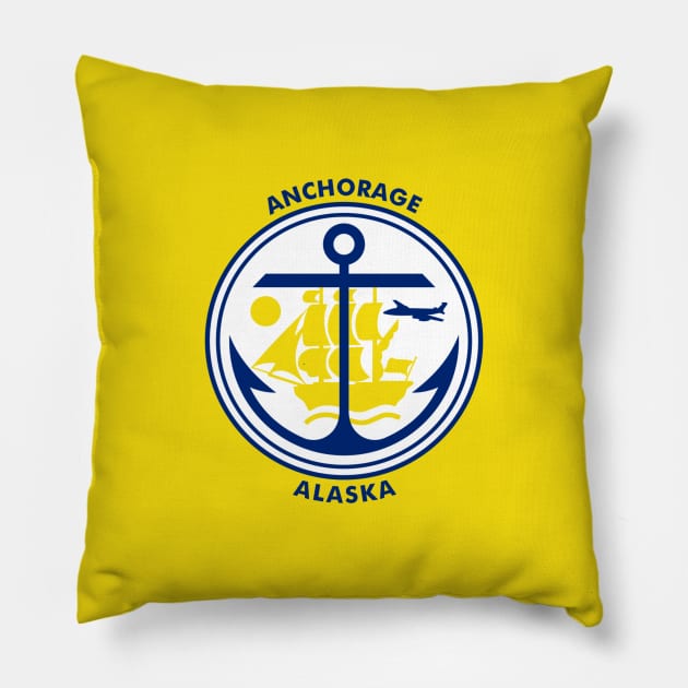 Flag of Anchorage, Alaska Pillow by brigadeiro