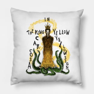 The Enigmatic Rule of Hastur: The King in Yellow Design Pillow