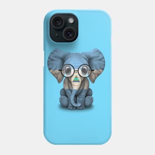 Baby Elephant with Glasses and Nicaraguan Flag Phone Case