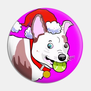 MERRY GRUFFMAS DOG CARTOON FUCHSIA Pin