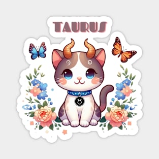 Taurus Zodiac Cat Magnet