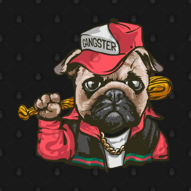 Gangster pug dog by sharukhdesign