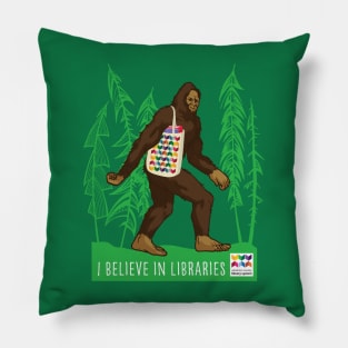 Sasquatch I Believe in Libraries Pillow