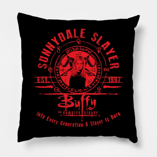 Sunnydale Slayer Pillow by Alema Art