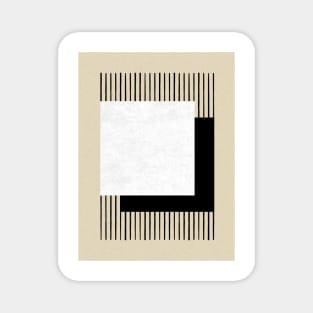 Square B&W Stripes - Abstract Magnet