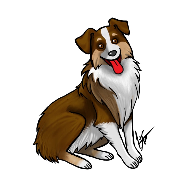 Dog - Australian Shepherd - Tri-Color Liver by Jen's Dogs Custom Gifts and Designs