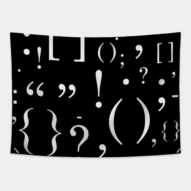 Punctuation Pattern (White) Tapestry by inotyler