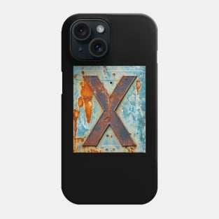 Rusty Letter X Antique Monogram Letter X Initial Alphabet Phone Case