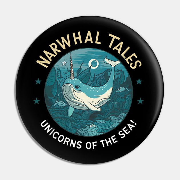 Narwhal Tales Unicorn Of the Sea Pin by NomiCrafts