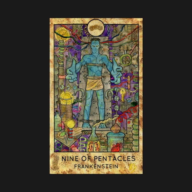 Nine Of Pentacles. Minor Arcana Tarot Card Design. by Mystic Arts