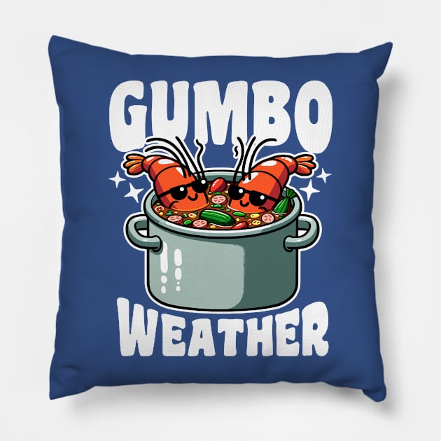 Gumbo Weather Cool Crawfish Pillow by DetourShirts