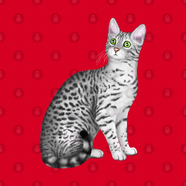 Egyptian Mau (Pink Background) by illucalliart