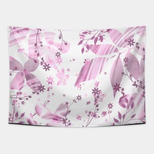 Pink abstract metallic flowers Tapestry