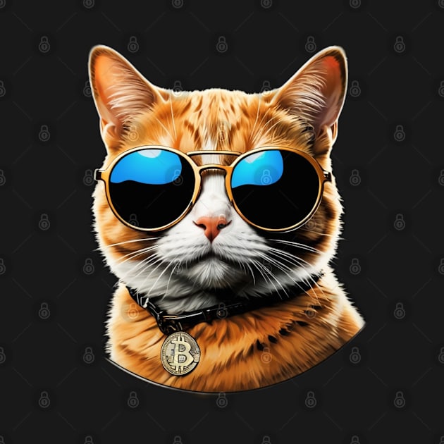 Bitcoin cat with sunglasses by SpaceCats