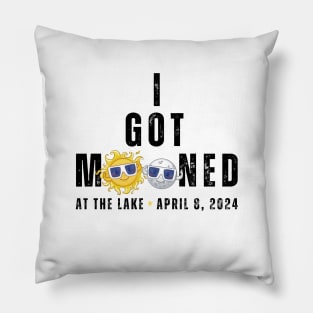 Funny I Got Mooned At The Lake Total Solar Eclipse April 8, 2024 Pillow