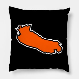 Gabriola Island Outline inTangerine Orange with Black Outline - Gabriola Island Pillow