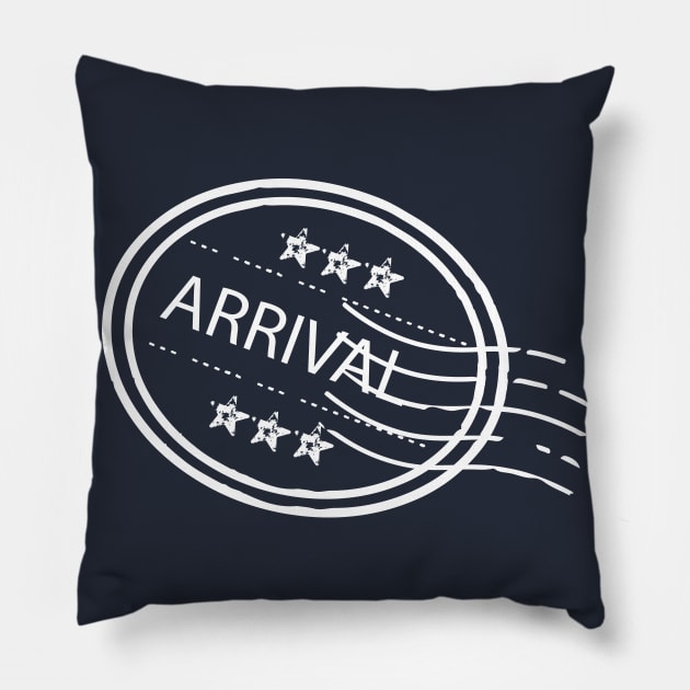 Stamp Arrival version 2 Pillow by pensailsdesigns