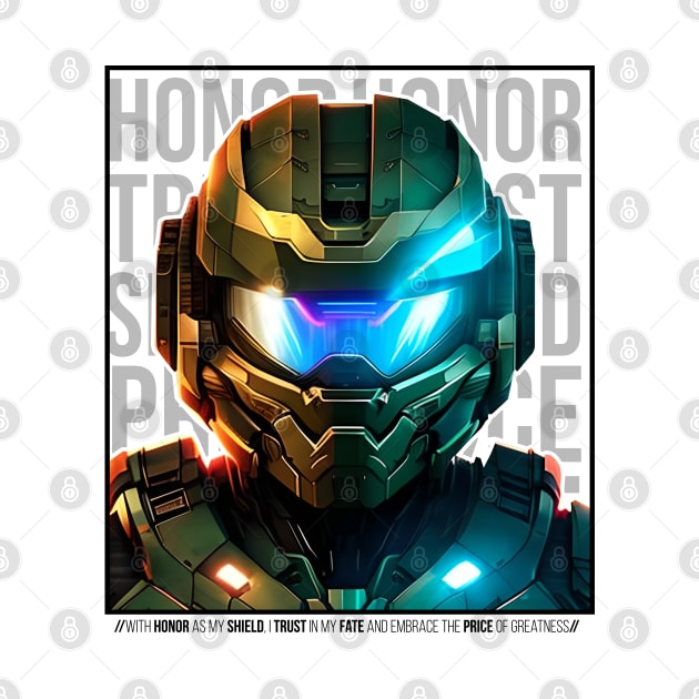 Halo game quotes - Master chief - Spartan 117 - Half white v3 by trino21